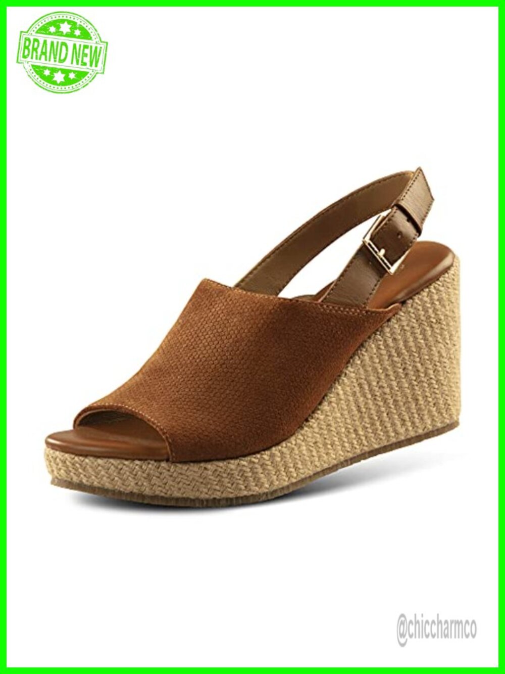 Leather Wedge Sandals for Women Comfortable Slingback Buckle Summer Casual